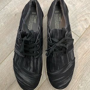 Toms Del Ray Black Sneakers Size 8.5